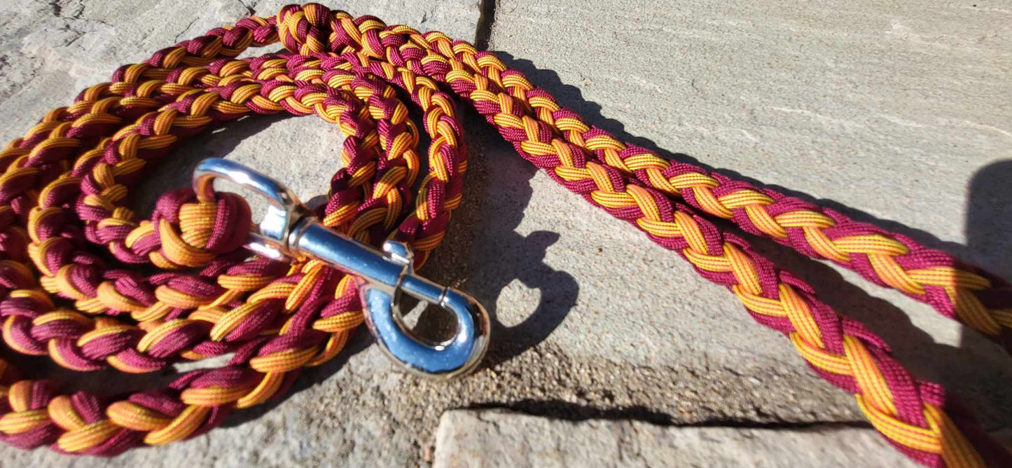 6ft Burgundy/Orange Leash