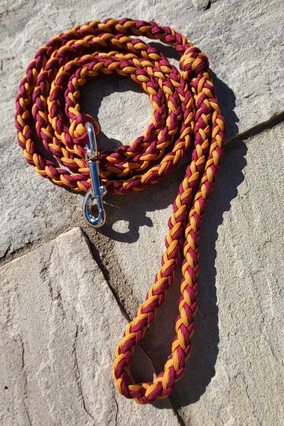 6ft Burgundy/Orange Leash