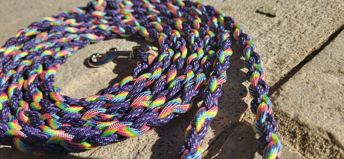 7ft Lightweight Purple Rainbow Leash